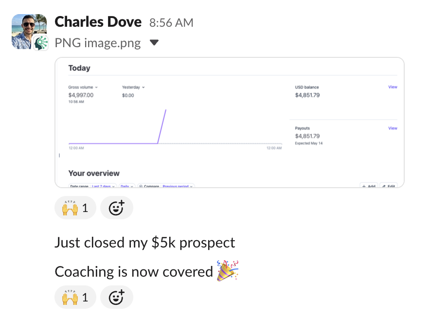 Charles Dove - Just closed $5K prospect